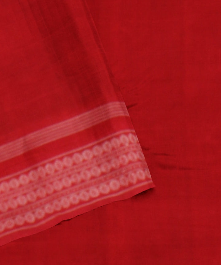 Maroon red sambalpuri handloom cotton saree