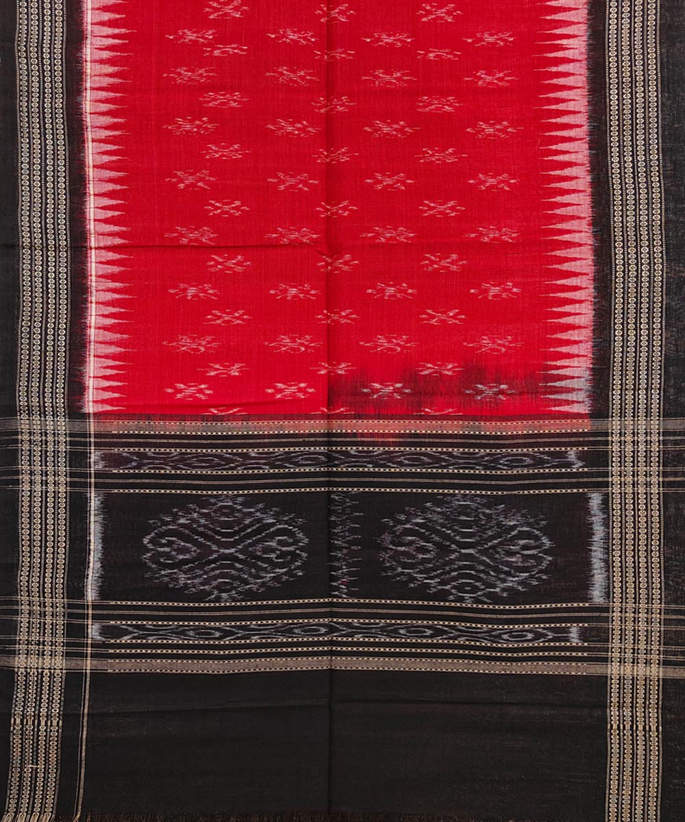 Red black handwoven sambalpuri cotton stole