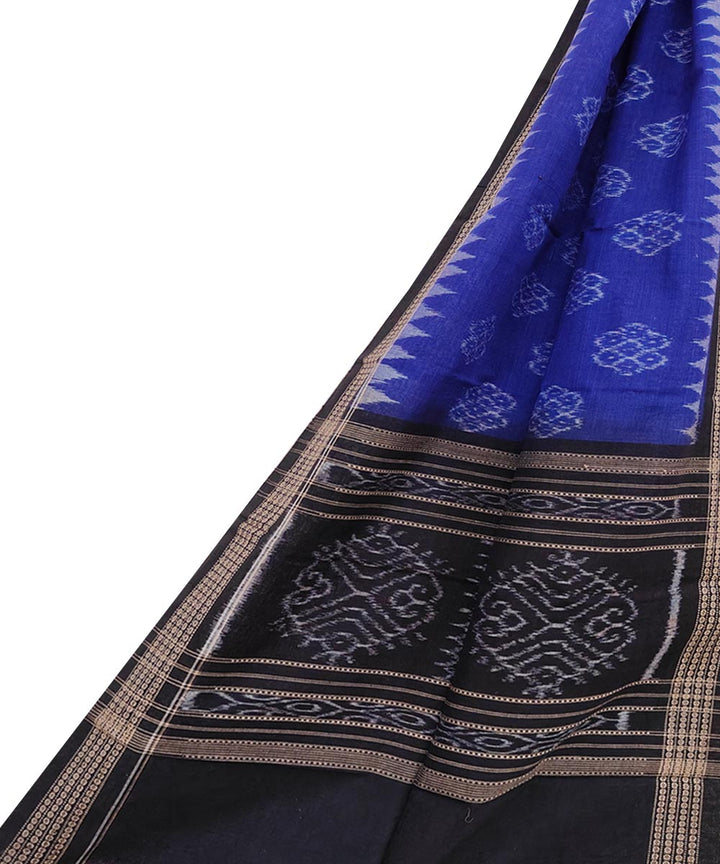 Navy blue black handwoven cotton sambalpuri stole