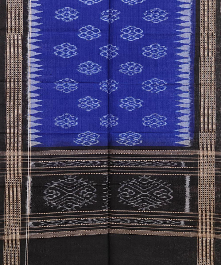 Navy blue black handwoven cotton sambalpuri stole