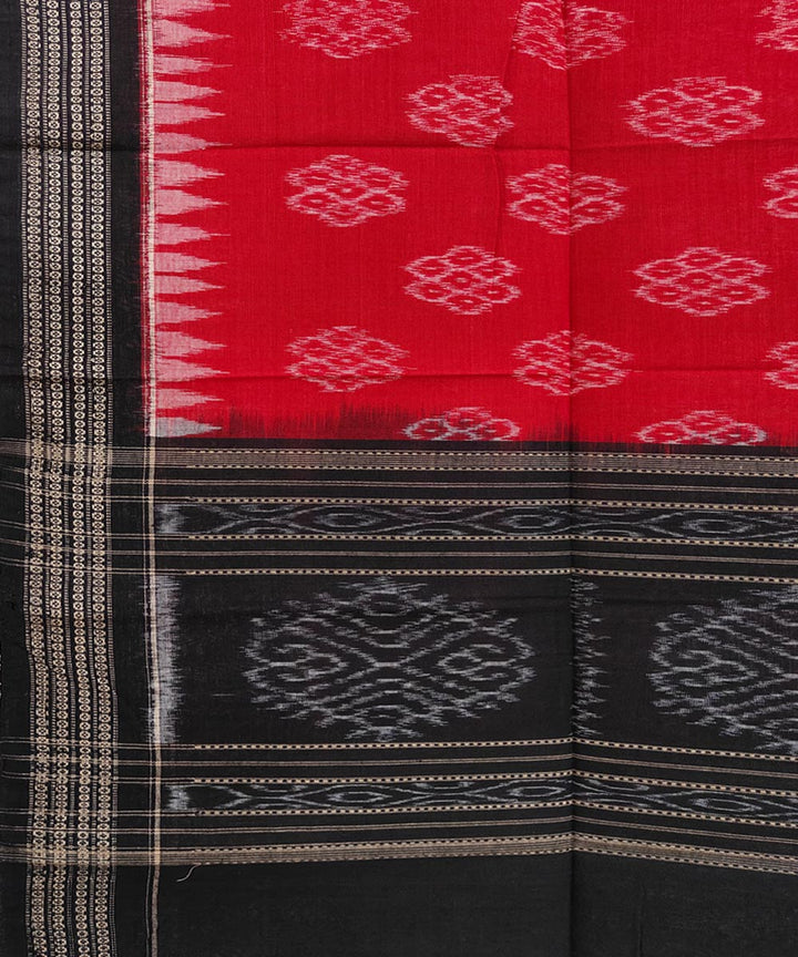 Red black handwoven cotton sambalpuri stole