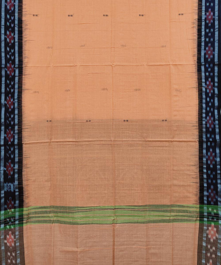 Orange black cotton handwoven nuapatna saree