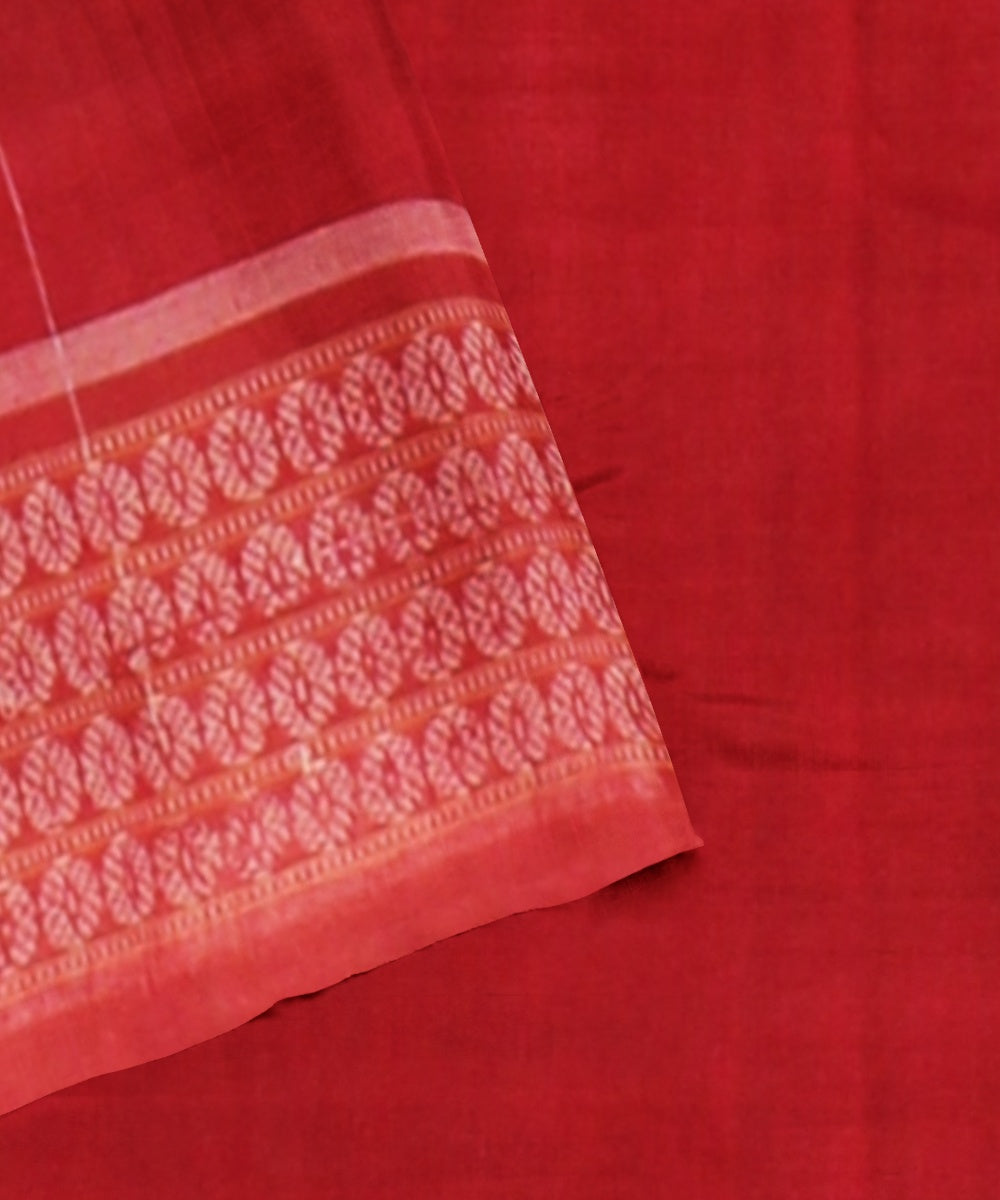 Navy blue red handwoven cotton sambalpuri saree