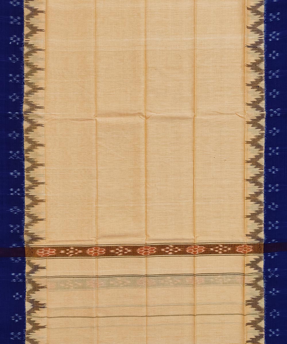 Yellow blue handwoven cotton sambalpuri towel gamcha