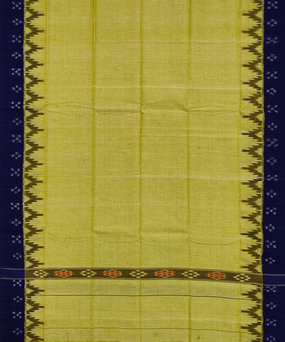 Cream blue handwoven cotton sambalpuri towel gamcha