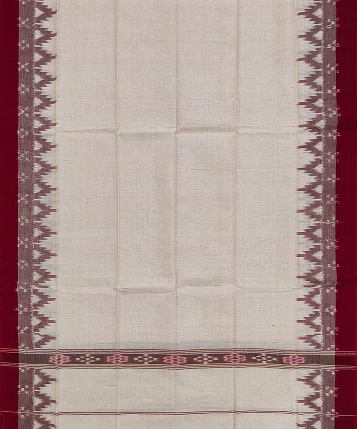 Beige red handwoven sambalpuri cotton towel gamcha