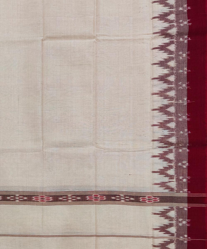 Beige red handwoven sambalpuri cotton towel gamcha