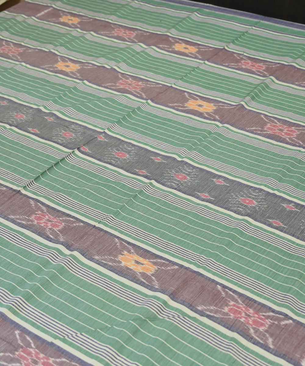 Carribean green cinereous handmade sambalpuri cotton bedsheet