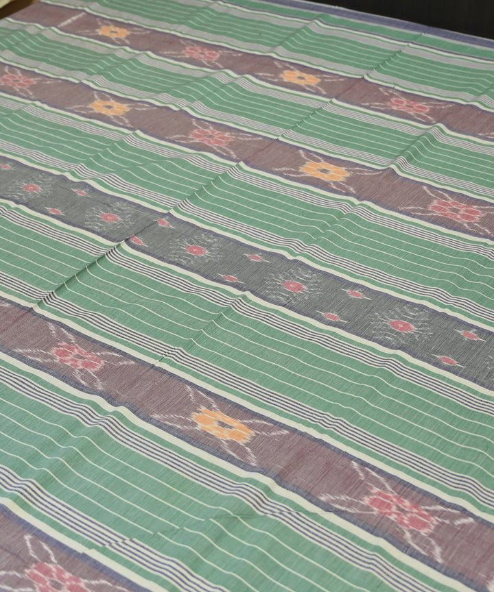 Carribean green cinereous handmade sambalpuri cotton bedsheet