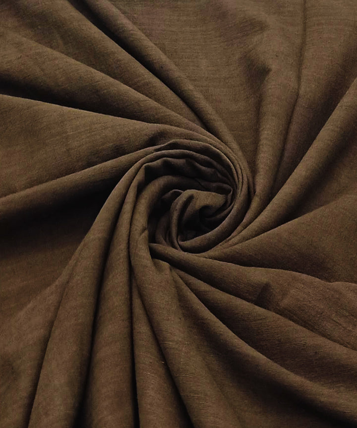 Deep brown handwoven khadi cotton fabric
