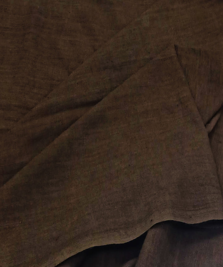 Deep brown handwoven khadi cotton fabric