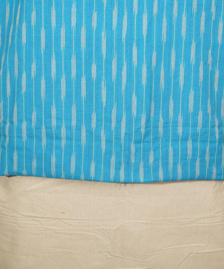 3pc Light blue white handwoven cotton pochampally ikat dress material