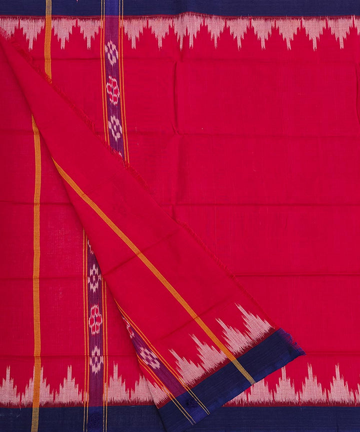 Red blue handwoven cotton sambalpuri towel gamcha