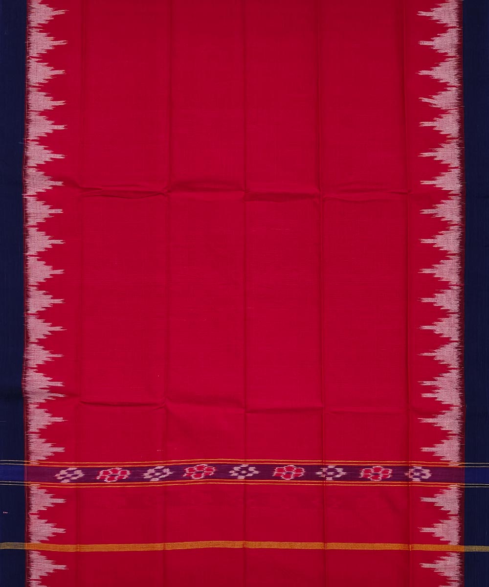 Red blue handwoven cotton sambalpuri towel gamcha