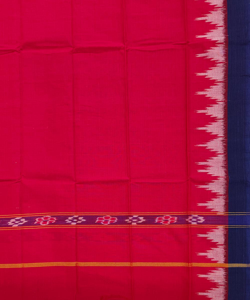 Red blue handwoven cotton sambalpuri towel gamcha