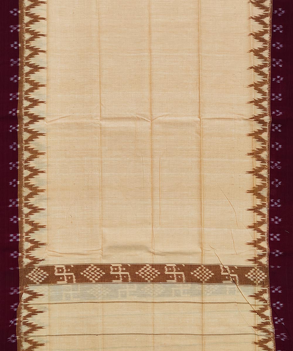 Yellow maroon handloom sambalpuri cotton towel gamcha