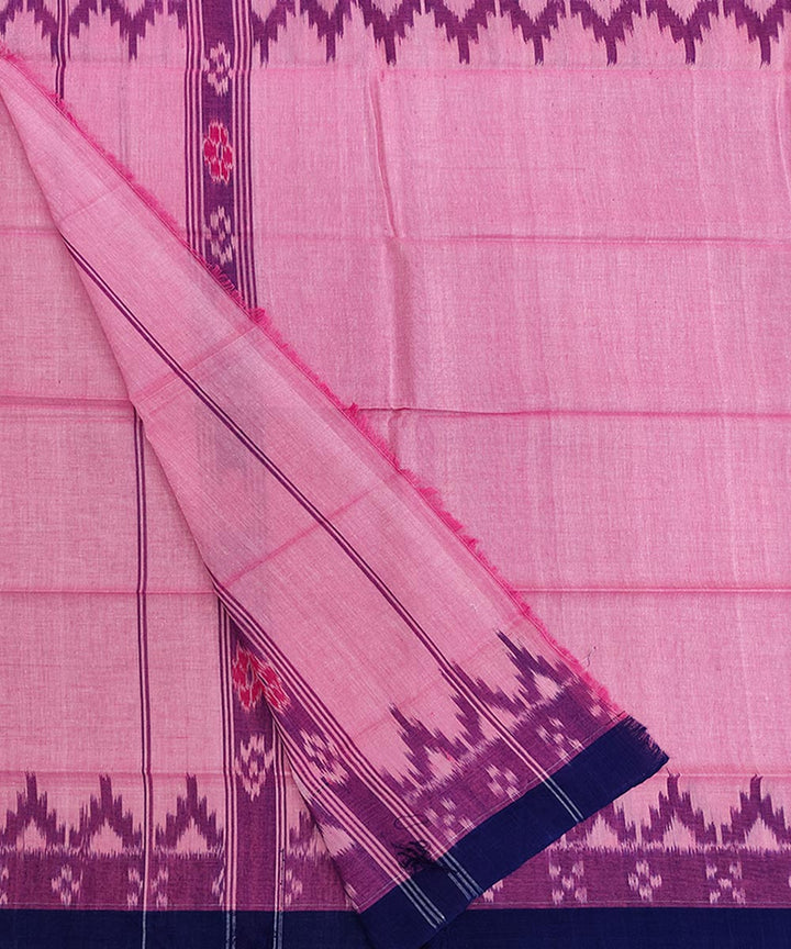 Pink blue cotton handwoven sambalpuri towel gamcha