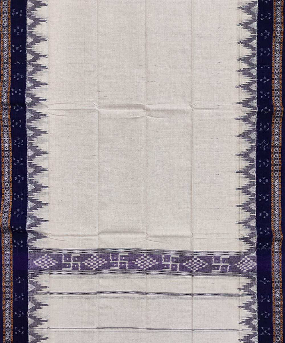 White blue handwoven cotton sambalpuri towel gamcha