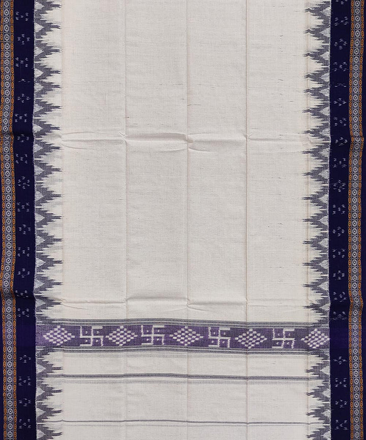 White blue handwoven cotton sambalpuri towel gamcha