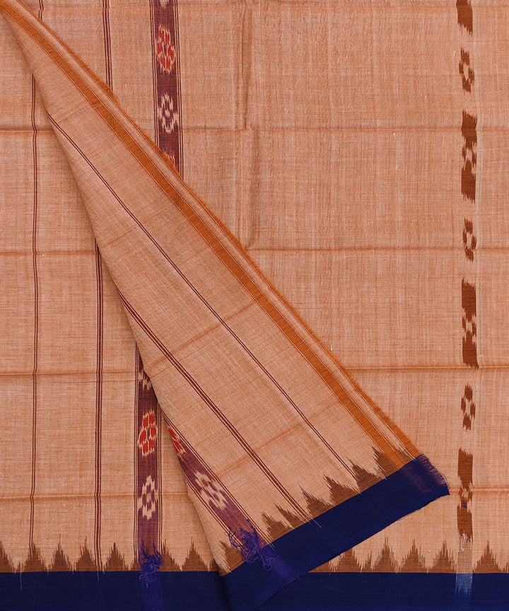 Brown blue cotton handwoven sambalpuri towel gamcha