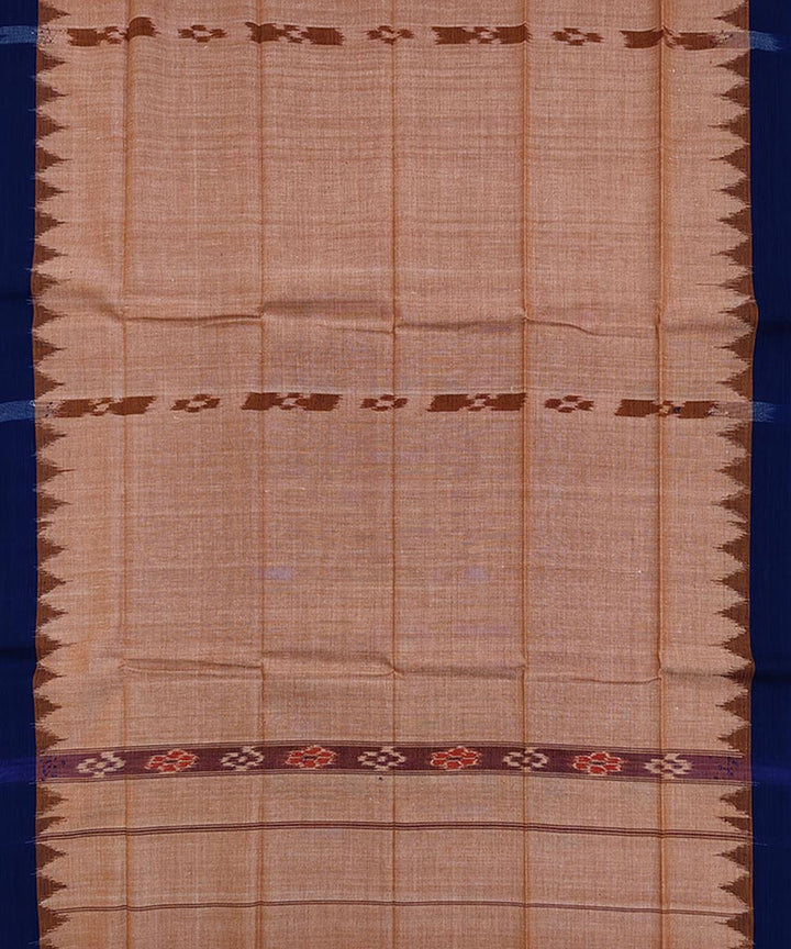 Brown blue cotton handwoven sambalpuri towel gamcha