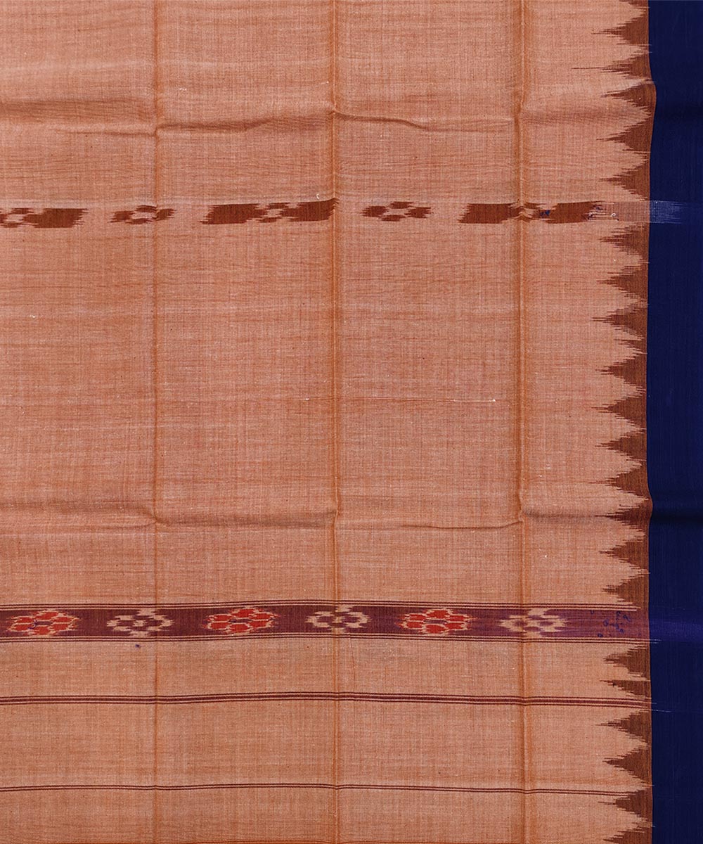 Brown blue cotton handwoven sambalpuri towel gamcha