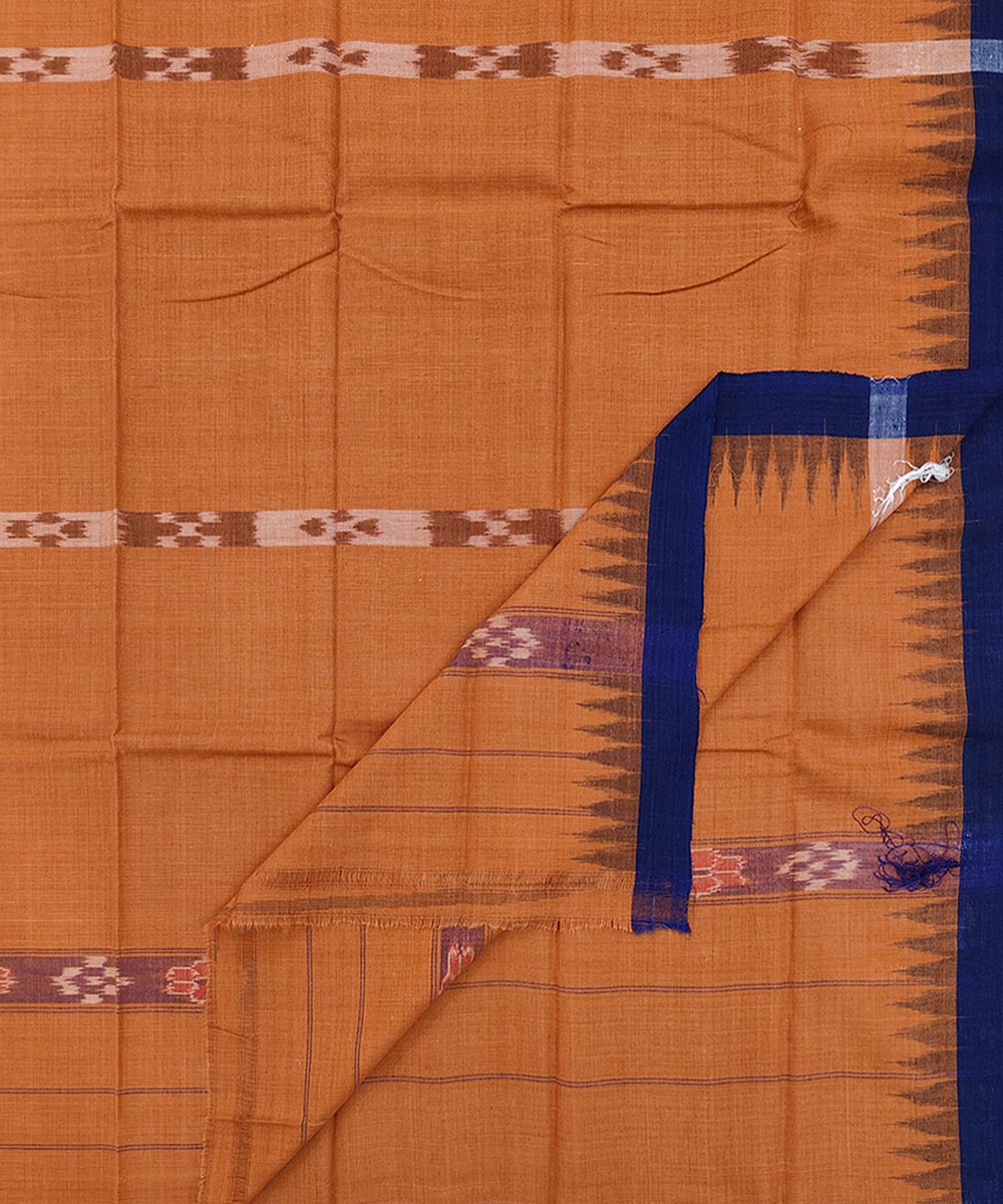 Brown blue handwoven cotton sambalpuri towel gamcha