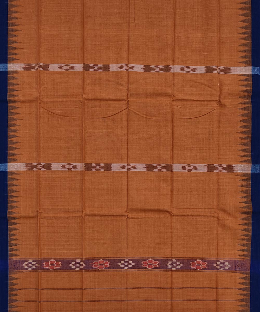 Brown blue handwoven cotton sambalpuri towel gamcha