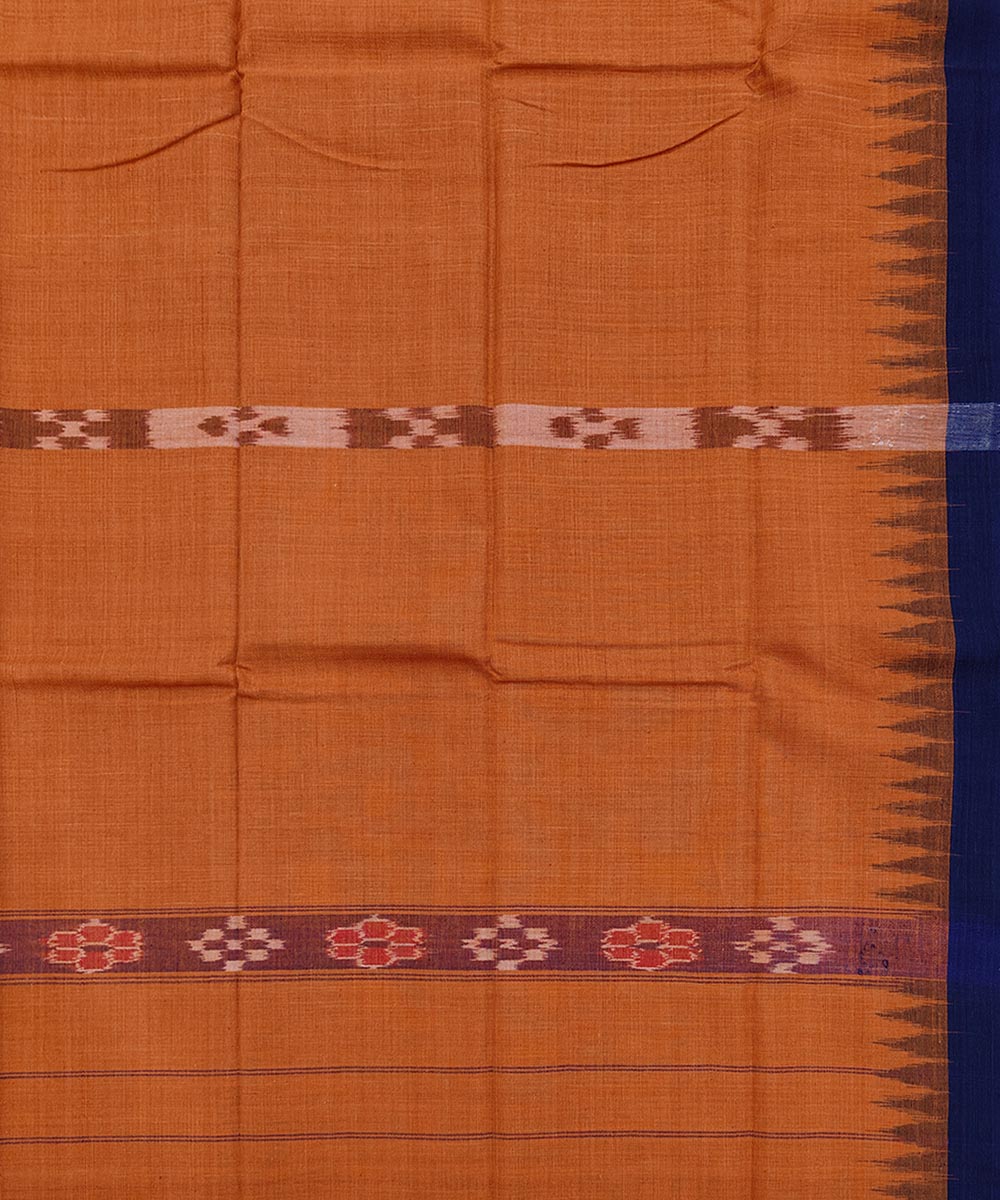 Brown blue handwoven cotton sambalpuri towel gamcha