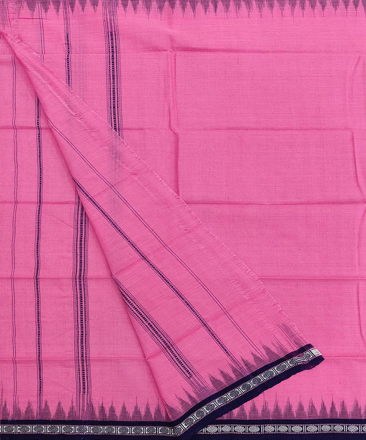 Pink blue cotton sambalpuri handwoven towel gamcha