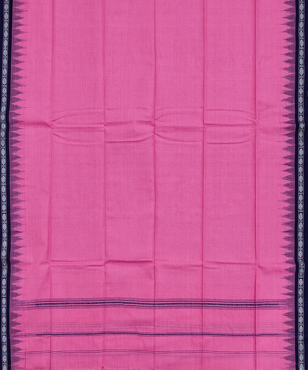 Pink blue cotton sambalpuri handwoven towel gamcha