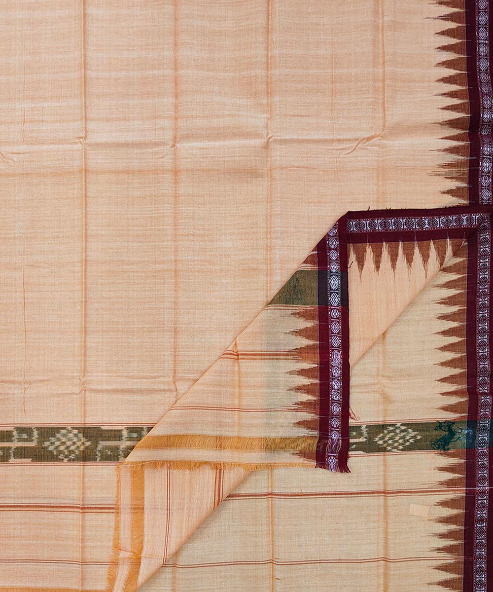 Orange handwoven cotton sambalpuri towel gamcha