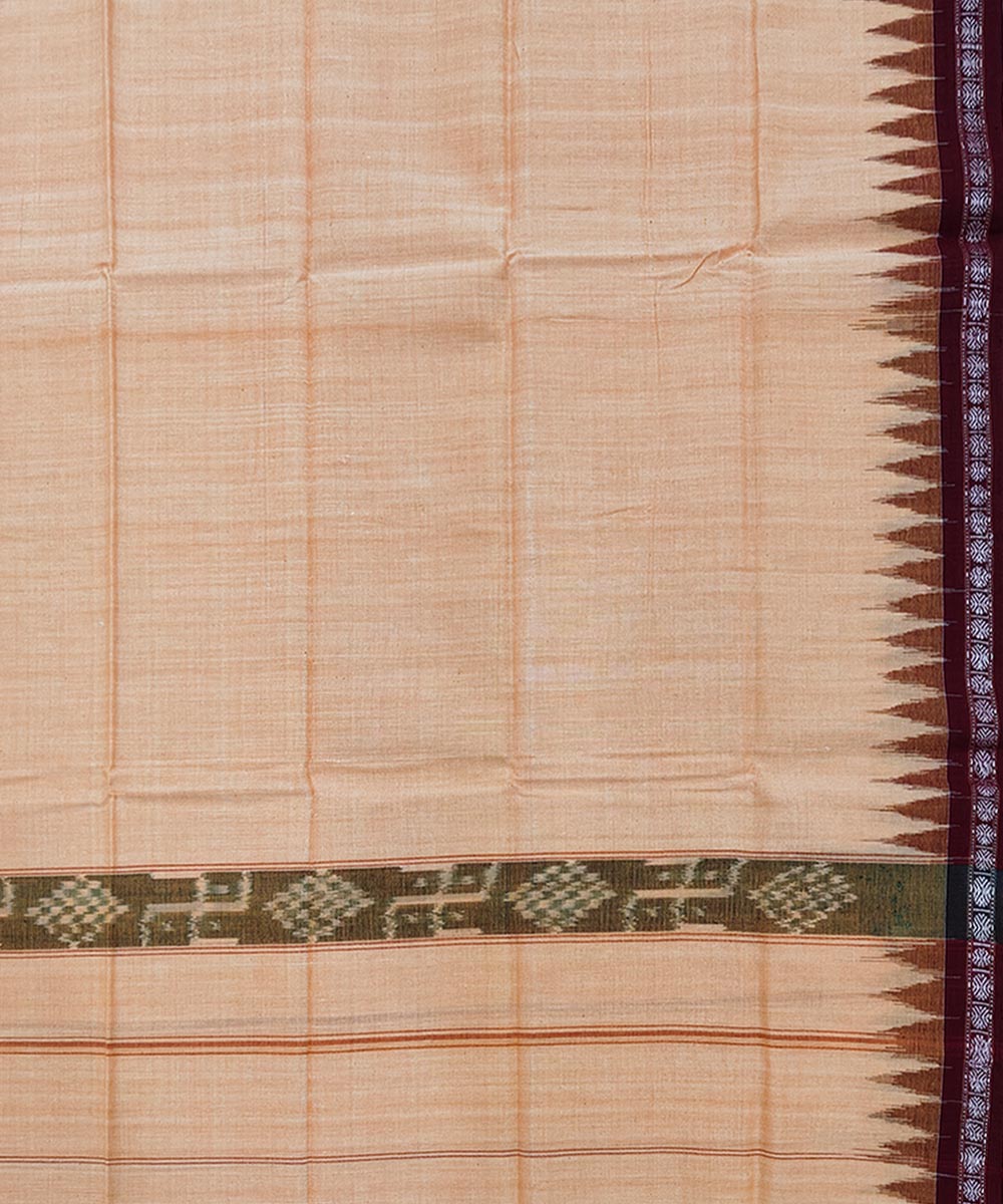 Orange handwoven cotton sambalpuri towel gamcha