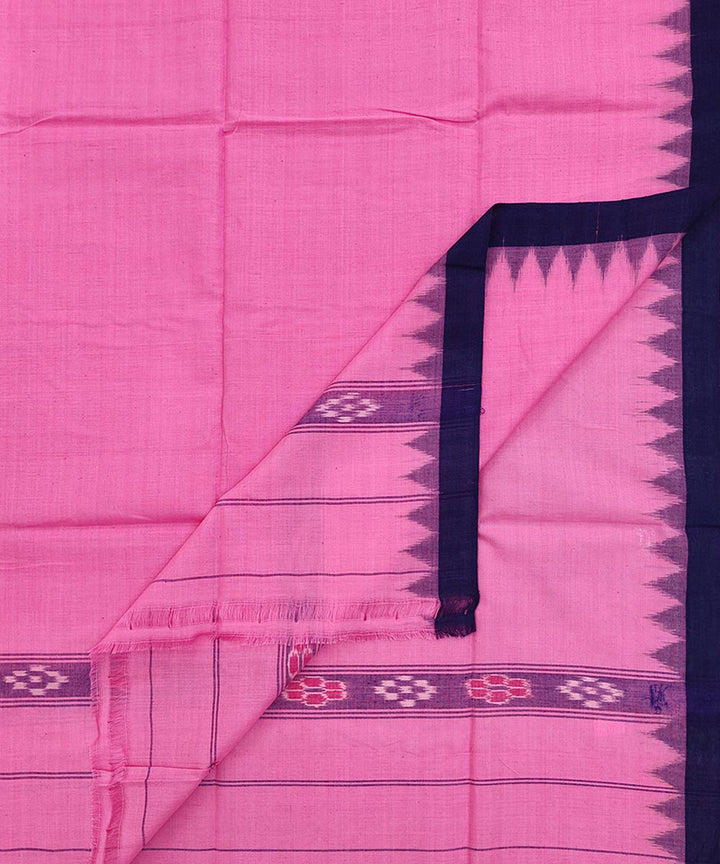 Pink blue handwoven cotton sambalpuri towel gamcha