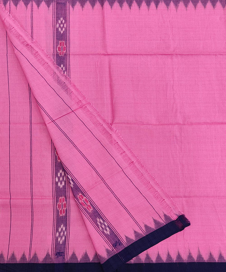 Pink blue handwoven cotton sambalpuri towel gamcha