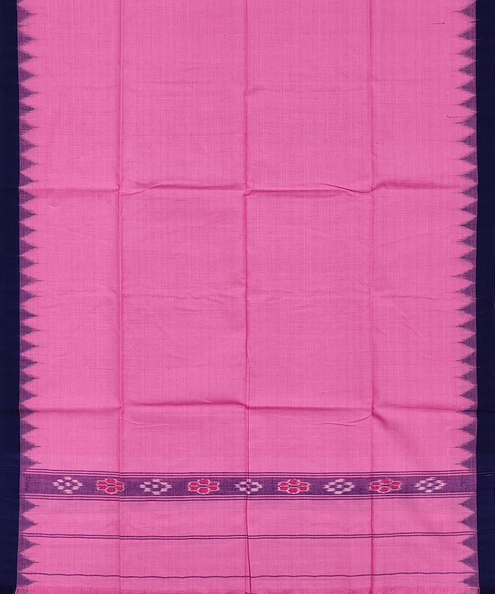 Pink blue handwoven cotton sambalpuri towel gamcha