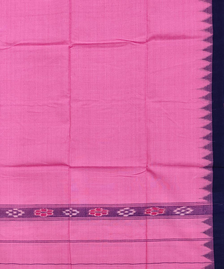 Pink blue handwoven cotton sambalpuri towel gamcha