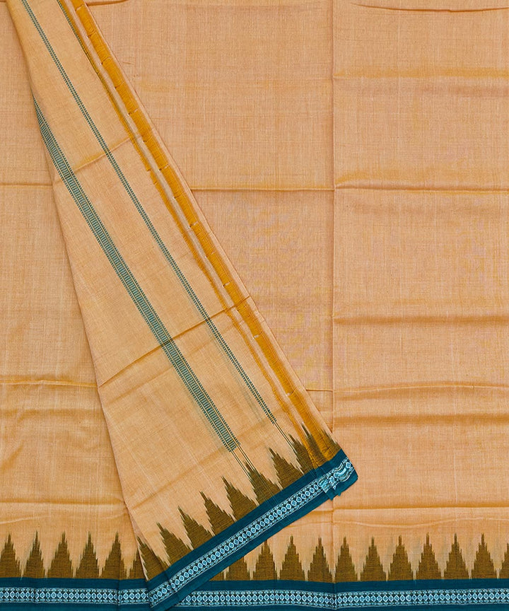 Yellow handwoven cotton sambalpuri dhoti