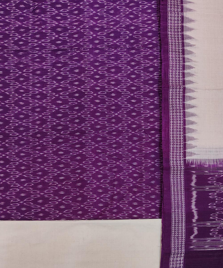 3pcs purple beige handwoven cotton sambalpuri dress material