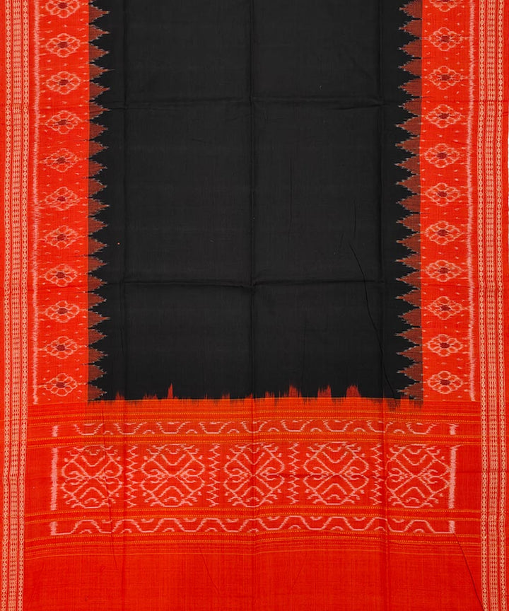 3pcs orange black handwoven cotton sambalpuri dress material