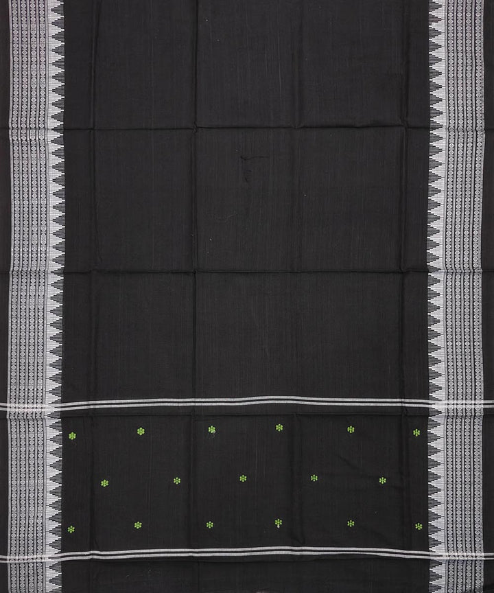 3pcs olive green black handwoven cotton bomkai dress material