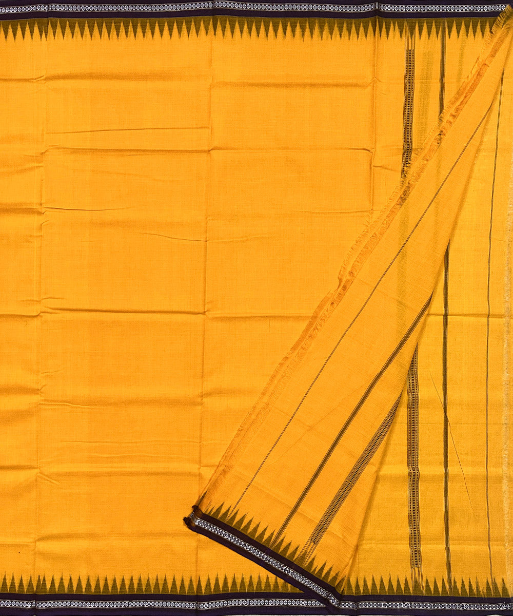 Yellow handwoven cotton sambalpuri dhoti