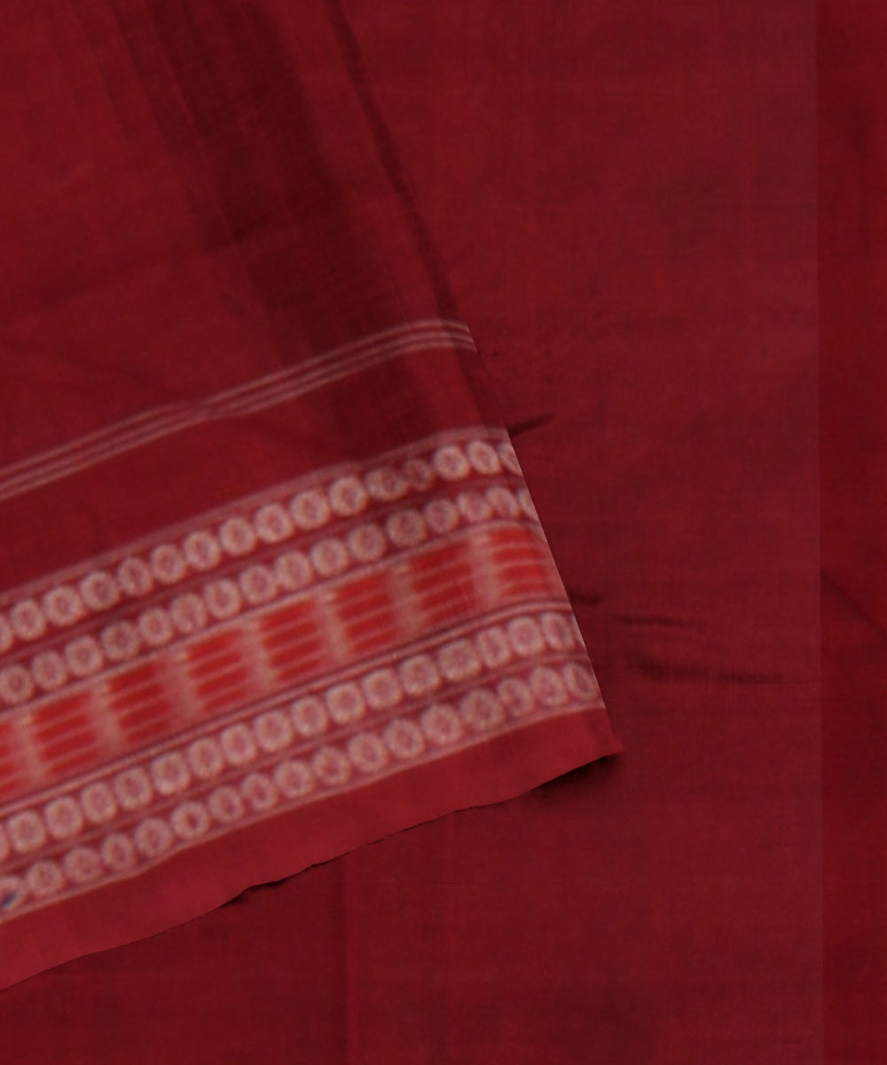 Navy blue maroon cotton handloom sambalpuri saree