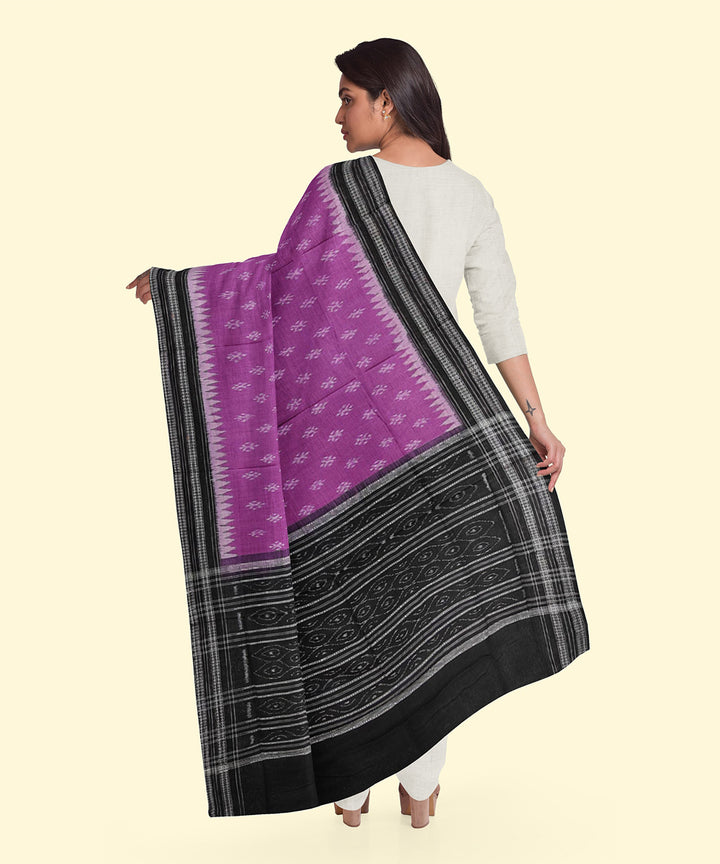 Purple black handloom cotton sambalpuri dupatta