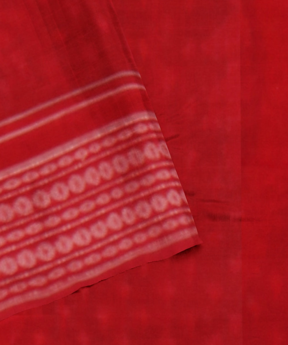 Grey red cotton handloom sambalpuri saree