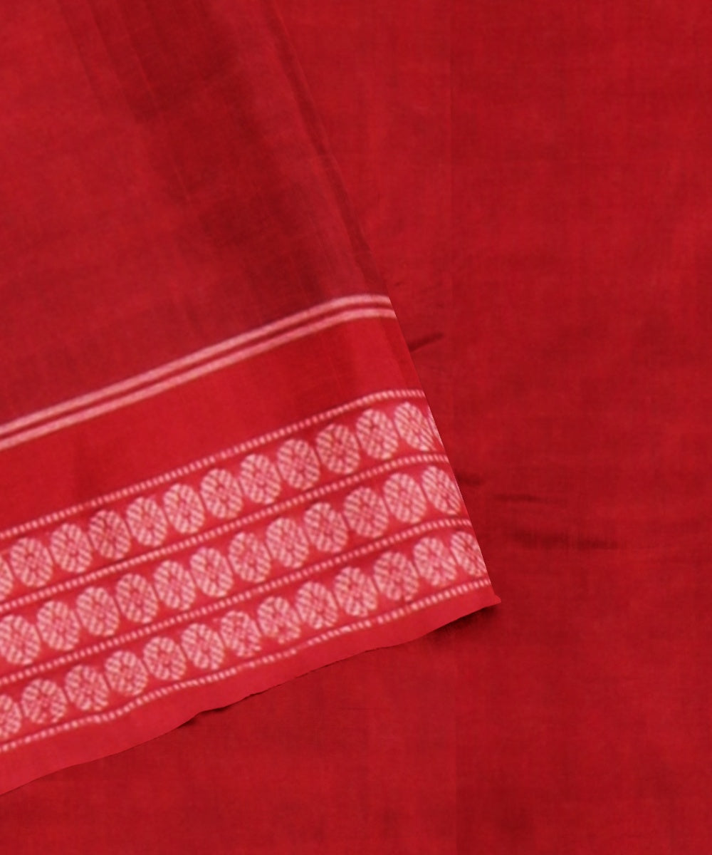 Red teal blue cotton handloom sambalpuri saree