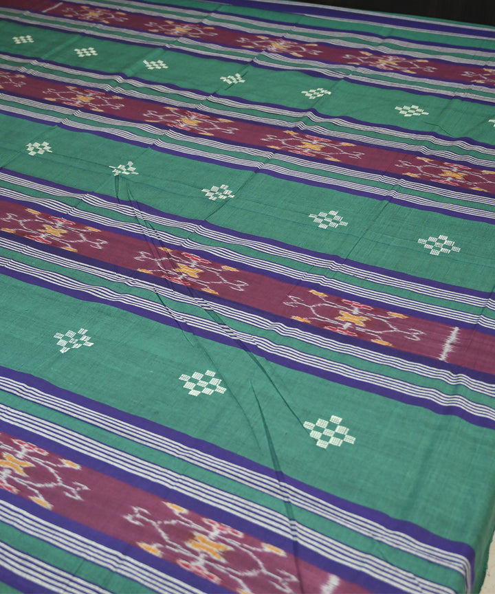 Dark green dark magenta handmade sambalpuri cotton bedsheet