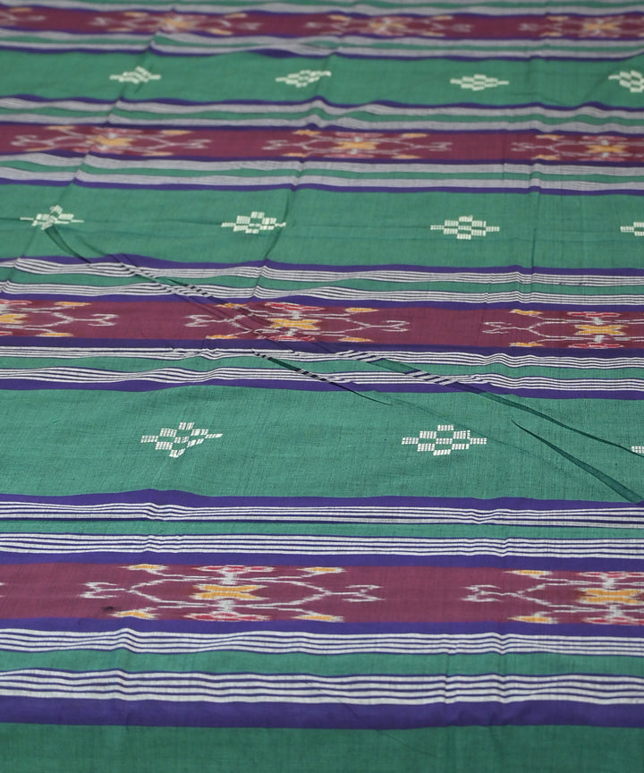 Dark green dark magenta handmade sambalpuri cotton bedsheet