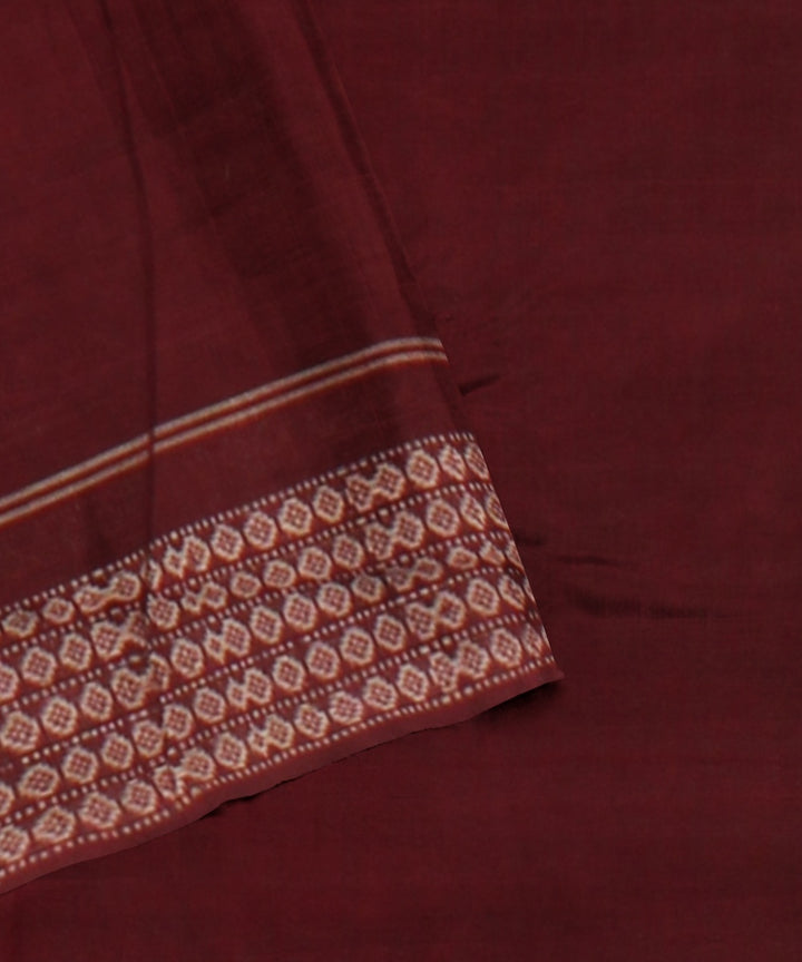 Cyan green maroon cotton handloom sambalpuri saree