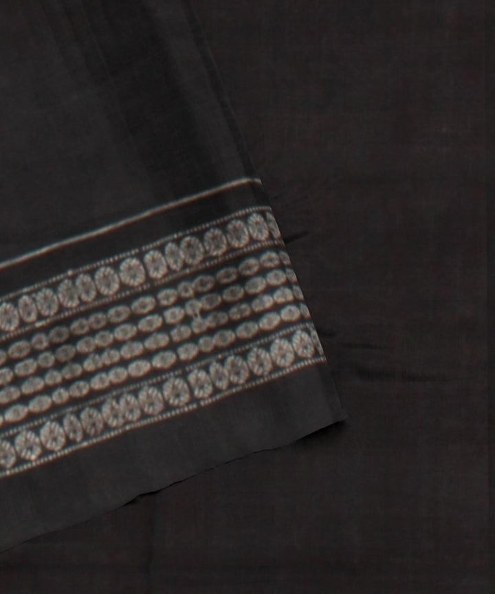 Maroon black cotton handloom sambalpuri saree